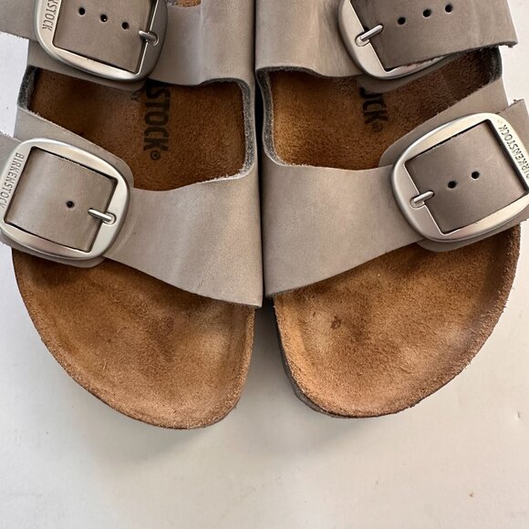 BIRKENSTOCK Arizona Big Buckle Nubuck Leather Pure Sage Grey Size 40 EU W9 / M7 - Picture 5 of 15